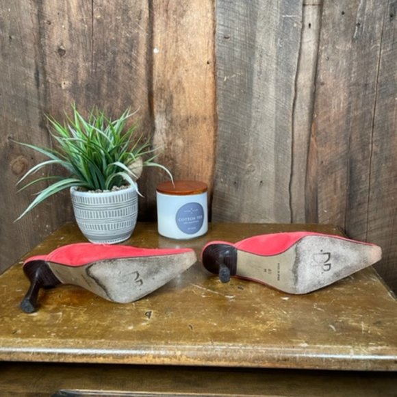 Donald J. Pliner Red Suede Mules - Size 6 1/2 - Picture 10 of 14